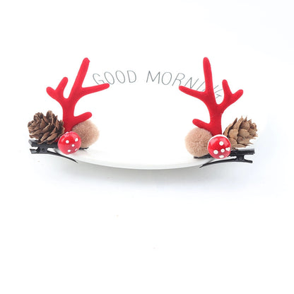 Christmas Cute Antlers Cloth Festival Hairpin