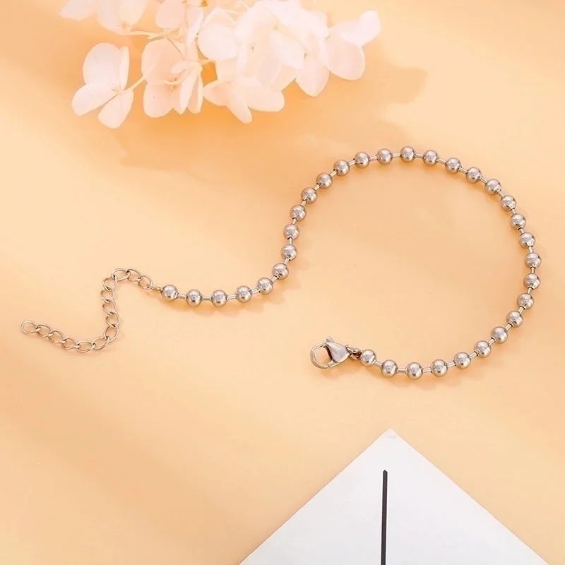 Basic Solid Color Titanium Steel 18K Gold Plated Bracelets In Bulk