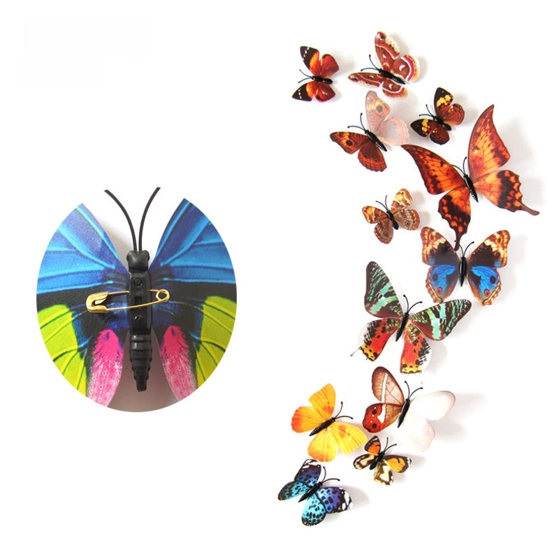 3d Realistic Butterfly Wall Stickers Fridge Magnets Home Mall Background Decorations Pvc Wall Decals Artistic Crafts