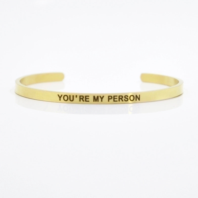 Minimalist Letter Stainless Steel Bangle