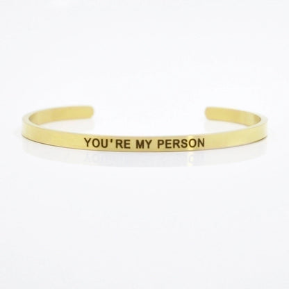 Minimalist Letter Stainless Steel Bangle