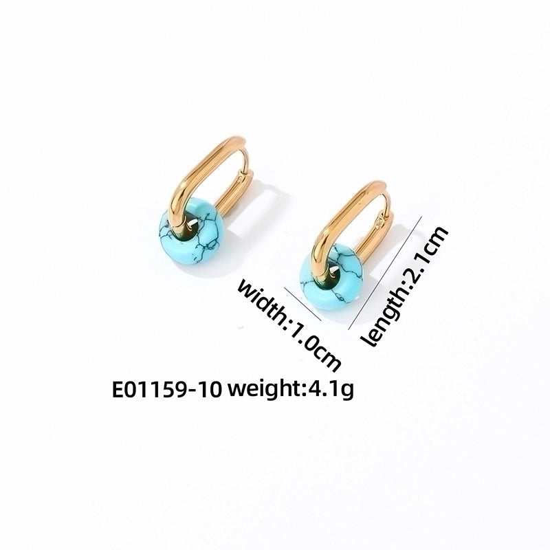 1 Pair Minimalist Oval Plating 304 Stainless Steel Gold Plated Earrings
