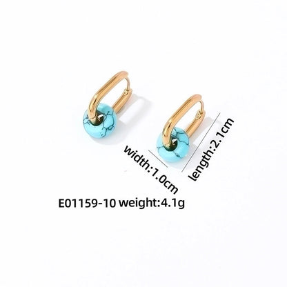 1 Pair Minimalist Oval Plating 304 Stainless Steel Gold Plated Earrings