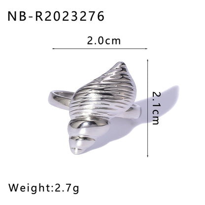 Beach Starfish Conch Shell 304 Stainless Steel 18K Gold Plated Plating Open Rings