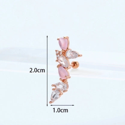 Ear Cartilage Rings & Studs Flower 316L Stainless Steel Copper Inlaid Zircon Zircon