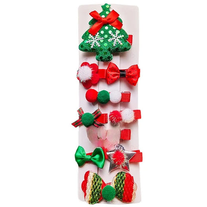 Christmas Christmas Bow Knot Cloth Metal Party Hairpin
