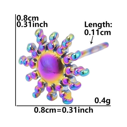 1 Pair Minimalist Round Star Plating 304 Stainless Steel 18K Gold Plated Ear Studs