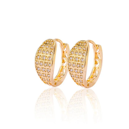 1 Pair Minimalist Solid Color Copper Zircon Earrings