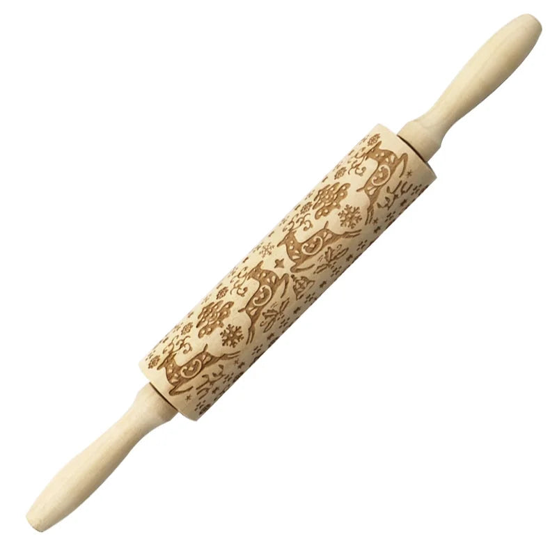 Christmas Cartoon Style Ethnic Style Elk Theaceae/Muhe Rolling Pin 1 Piece
