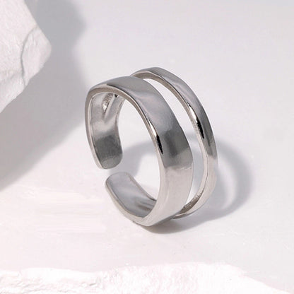 Minimalist Geometric Stainless Steel Hollow Out Open Ring 1 Piece
