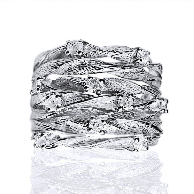 Minimalist Solid Color Copper Inlay Zircon Rings