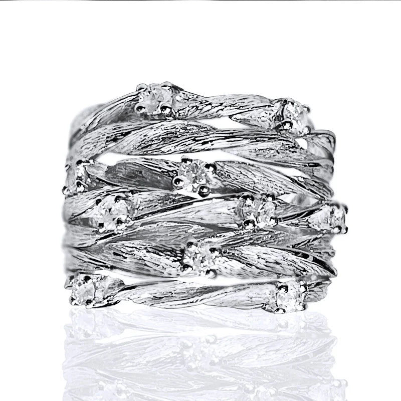 Minimalist Solid Color Copper Inlay Zircon Rings