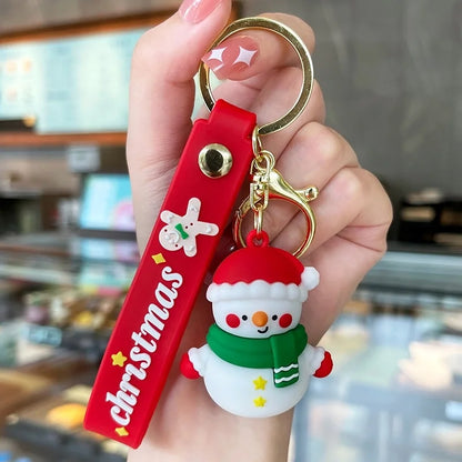 Cute Letter PVC Christmas Women's Keychain