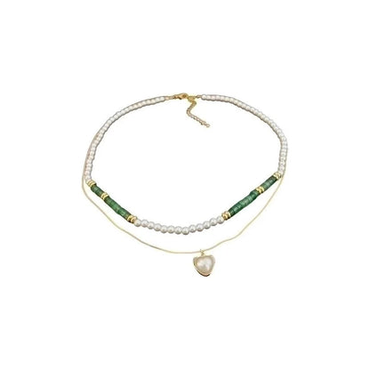 Minimalist Commute Heart Shape Alloy Inlay Zircon Women's Pendant Necklace Necklace