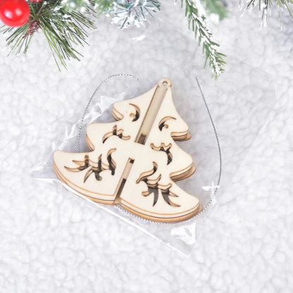 Christmas Minimalist Christmas Tree Angel Star Wood Party Hanging Ornaments