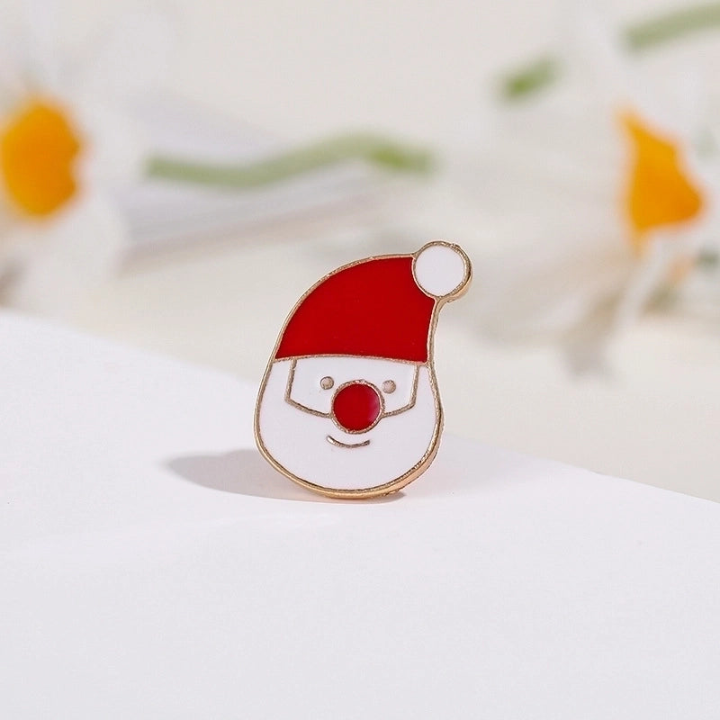 Cartoon Style Pin Santa Claus Alloy Enamel Unisex Brooches