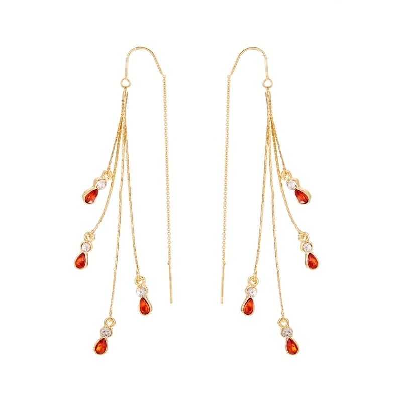 1 Pair Elegant Lady Water Droplets Alloy Copper Drop Earrings