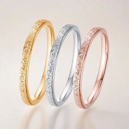 Elegant Minimalist Geometric Titanium Steel Plating Rings