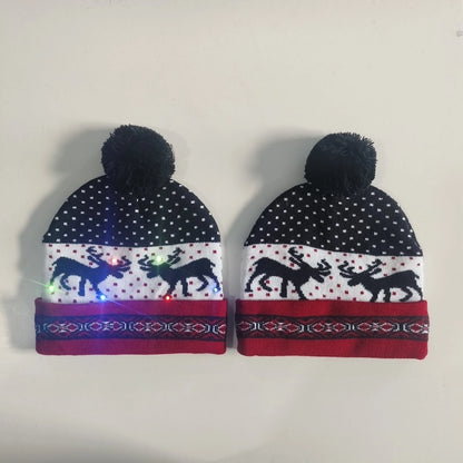 Kid'S IG Style Santa Claus Elk Pom Poms Wool Cap