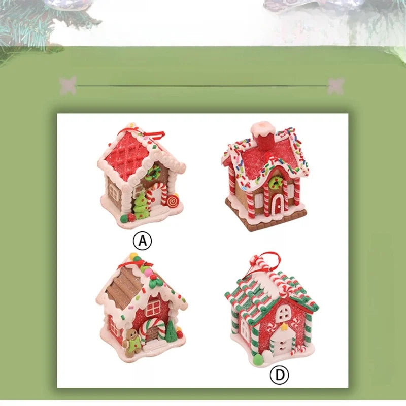 New Christmas Decoration Soft Clay House Creative Desktop Small Ornaments Christmas Decorations Gift