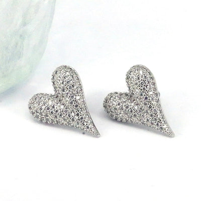 1 Pair Ig Style Minimalist Round Water Droplets Heart Shape Plating Inlay Copper Zircon 18k Gold Plated Silver Plated Ear Studs
