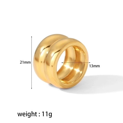 304 Stainless Steel 18K Gold Plated Elegant Polishing Plating Circle Rings