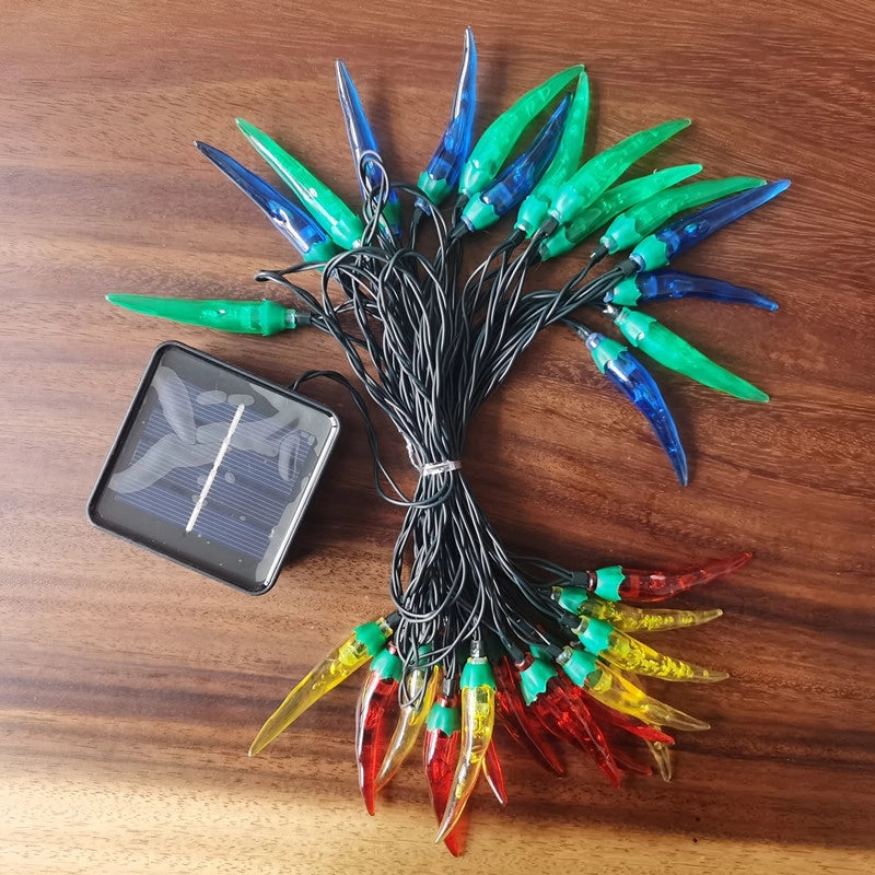 LED Red Pepper Colored Lights String Lights Flashing Lights New Year Christmas Holiday Decorative Atmosphere Lights New Year Home Layout Lighting