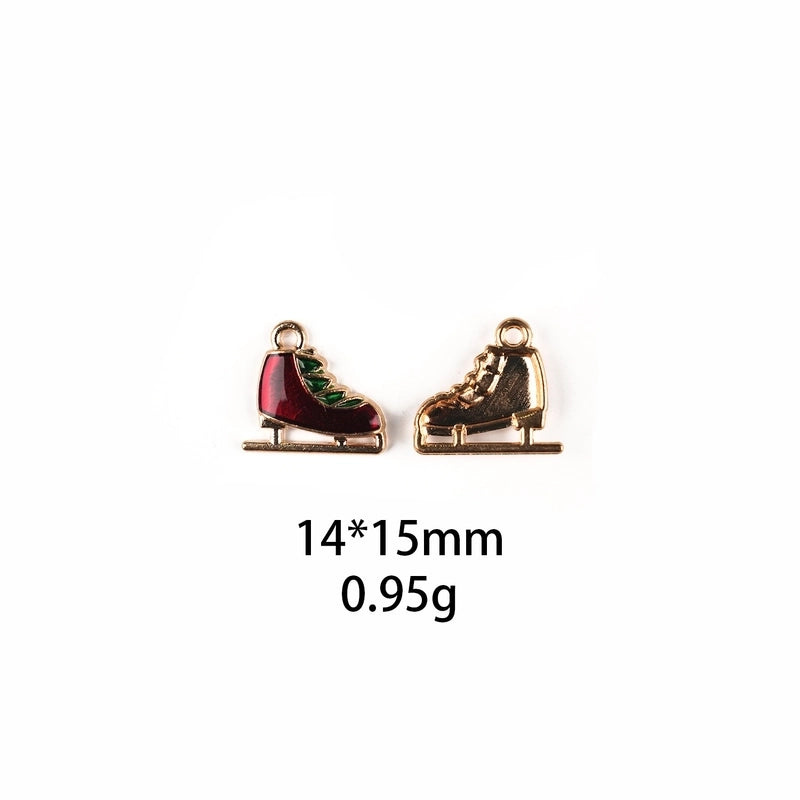 10 PCS/Package Zinc Alloy Christmas Hat Christmas Tree Santa Claus Pendant Jewelry Accessories