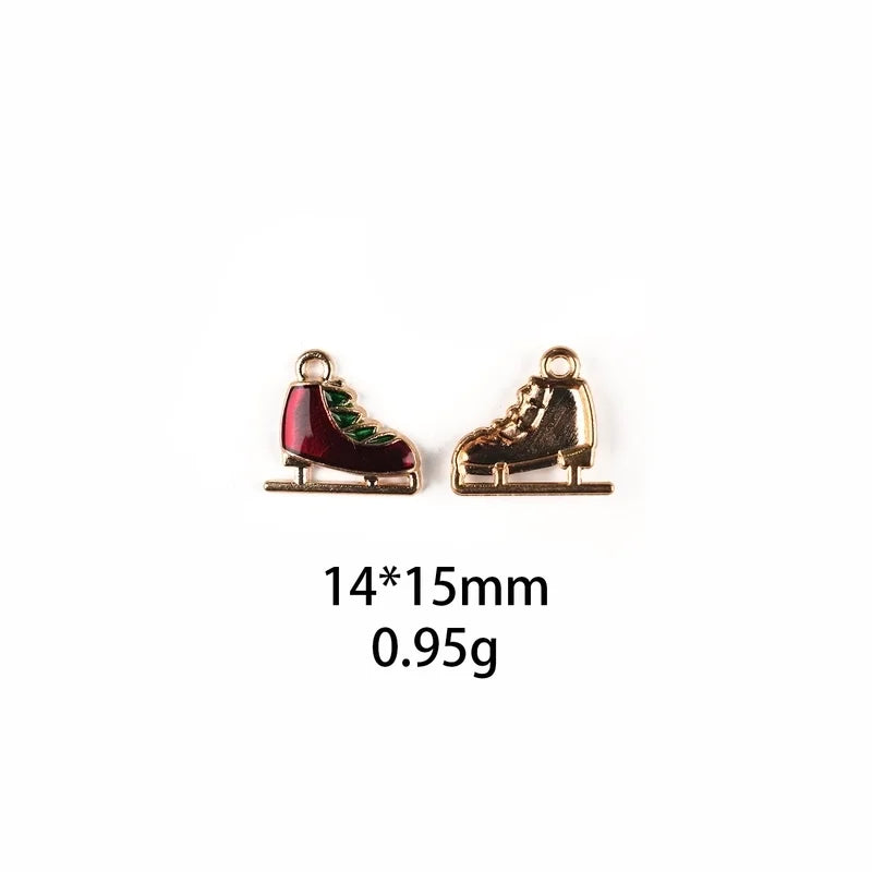 10 PCS/Package Zinc Alloy Christmas Hat Christmas Tree Santa Claus Pendant Jewelry Accessories