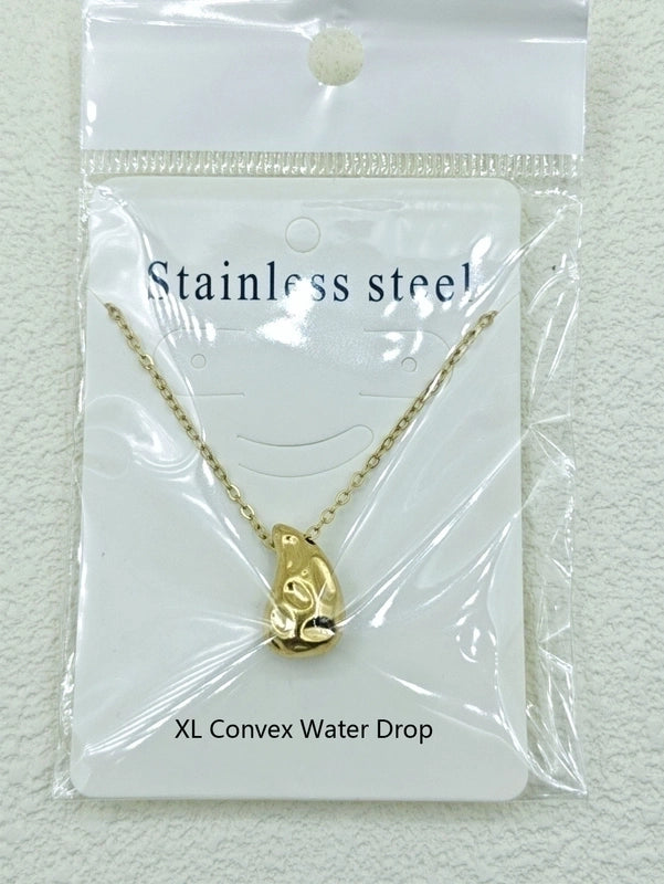 Stainless Steel 18K Gold Plated Minimalist Water Droplets Necklace