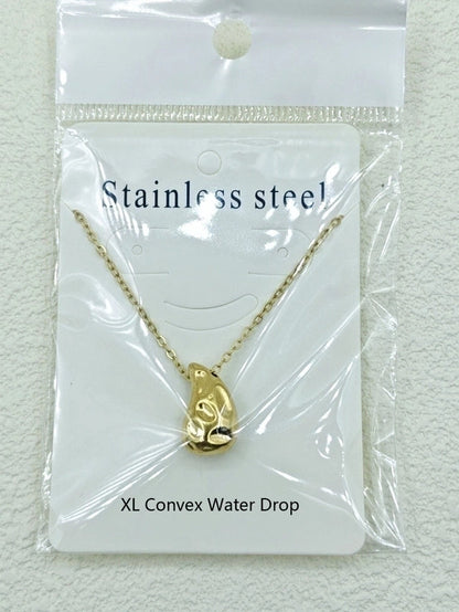 Stainless Steel 18K Gold Plated Minimalist Water Droplets Necklace