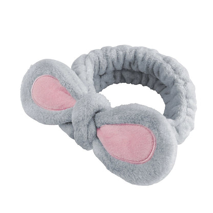 Cat Ears Hair Band Hair Band Korean Plush Internet Celebrity Rabbit Ear Hair Accessories Bow Face Wash Hair Band