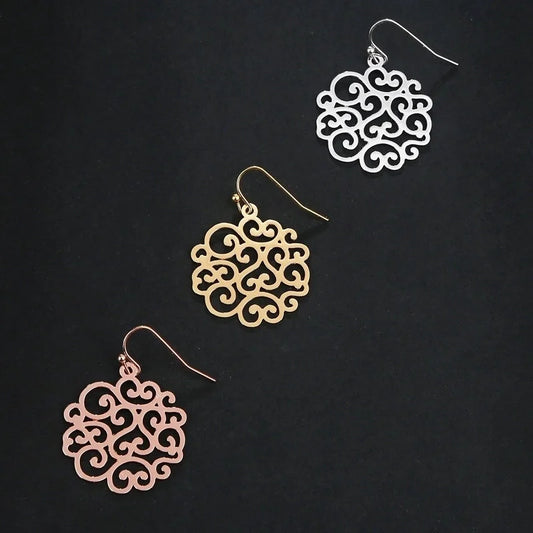 1 Pair Ethnic Style Geometric Plating Copper Drop Earrings