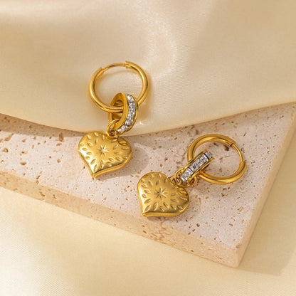 1 Pair Basic Minimalist Irregular Heart Shape Plating Titanium Steel Ear Studs