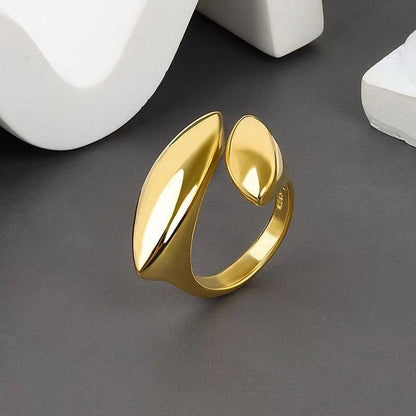 Basic Modern Style Classic Style Water Droplets 18K Gold Plated Metal Adjustable Ring Open Rings