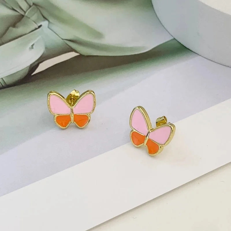 1 Pair Minimalist Butterfly 304 Stainless Steel 18K Gold Plated Ear Studs