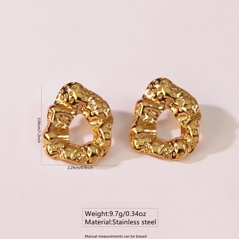 1 Pair Vintage Style Classic Style Heart Shape Flower Heart Flowers 304 Stainless Steel Imitation Gold Drop Earrings Ear Studs