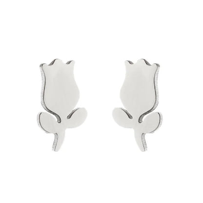 1 Pair Fashion Snowflake Plating 304 Stainless Steel 18K Gold Plated Ear Studs