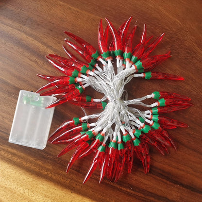 LED Red Pepper Colored Lights String Lights Flashing Lights New Year Christmas Holiday Decorative Atmosphere Lights New Year Home Layout Lighting