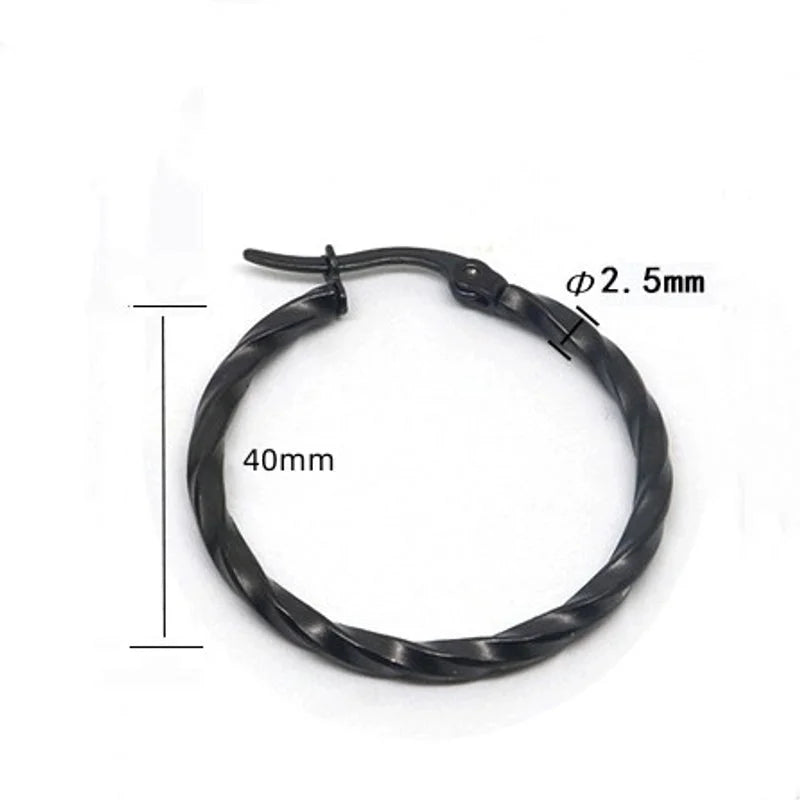 1 Pair Minimalist Commute Geometric Polishing Plating Titanium Steel Earrings