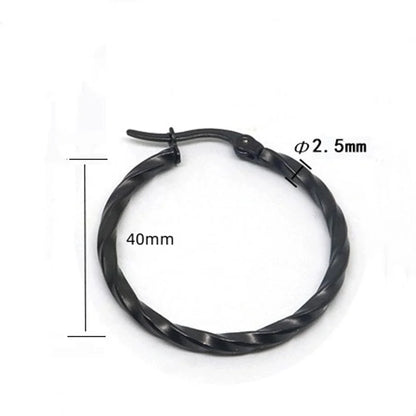 1 Pair Minimalist Commute Geometric Polishing Plating Titanium Steel Earrings