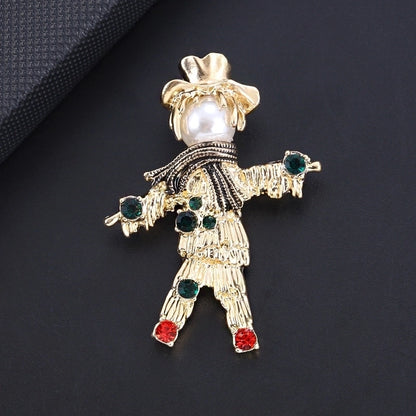 Cartoon Style Pin Christmas Tree Alloy Enamel Rhinestones Unisex Brooches