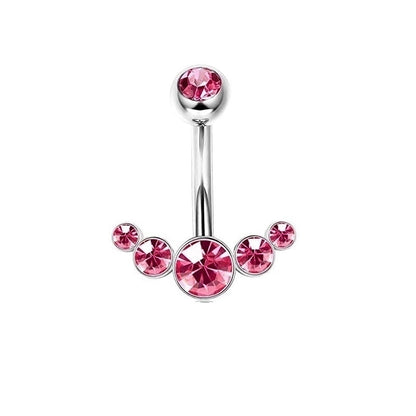 1 Piece Belly Rings Minimalist Classic Style Solid Color 304 Stainless Steel Inlay Zircon Belly Rings