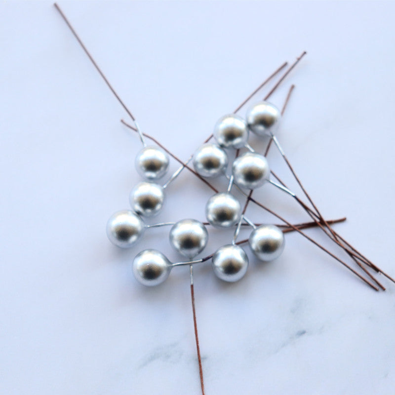 100 Pieces 10mm Metallic Color Berries Christmas Gift Accessories Berries Diy Craft Plant Berries Ornaments