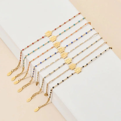 Minimalist Classic Style Tortoise Stainless Steel Plating Bracelets