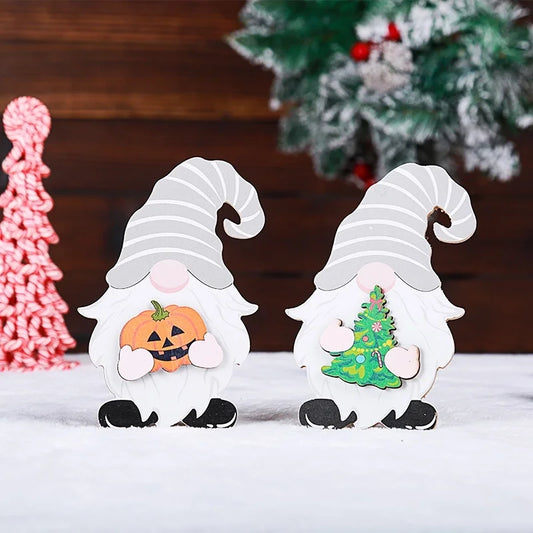Halloween Christmas Rudolf Wood Party Ornaments