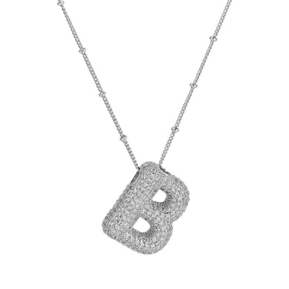 Casual Minimalist Letter Brass Plating Zircon Pendant Necklace 1 Piece