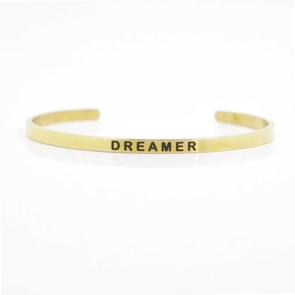Minimalist Letter Stainless Steel Bangle