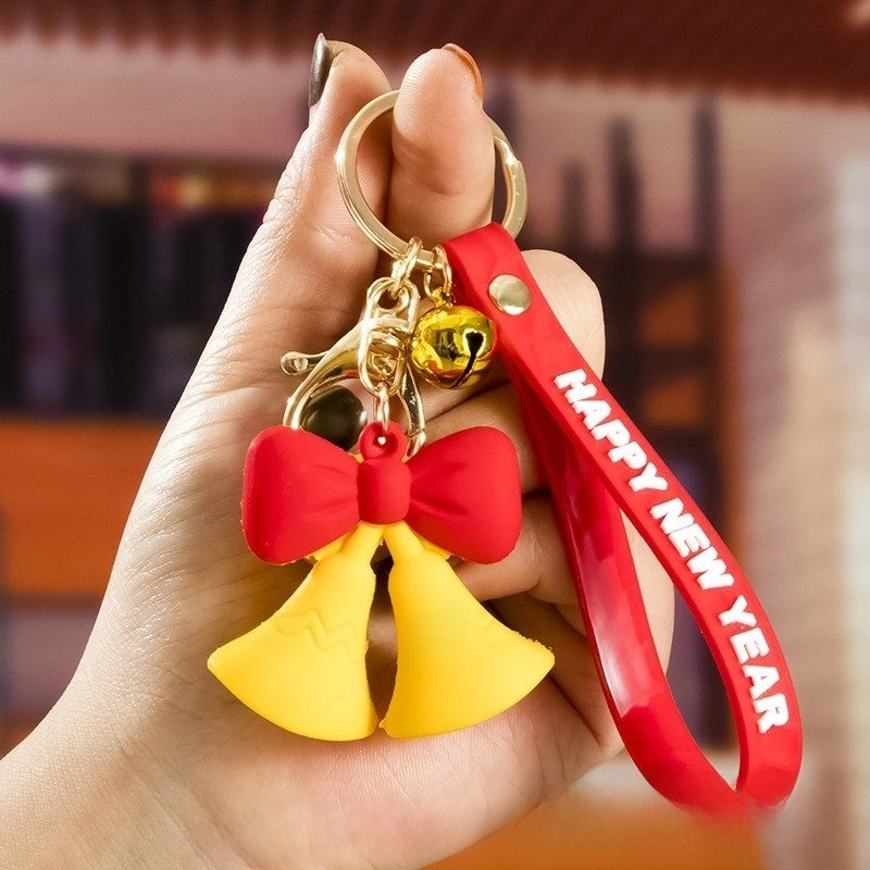 Fashion Christmas Tree Letter Soft Glue Patchwork Christmas Women'S Keychain