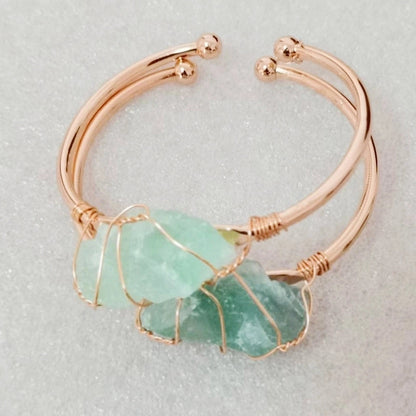 10 Pieces Ethnic Style Geometric Crystal Handmade Bangle